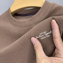 Light and luxurious double face Australian suede mens undershirt spring autumn season 2022 new warm inner hitch long sleeve t-shirt tide