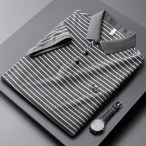 Artisan Hearts Series ~ Summer New Striped Men Short Sleeve T-shirt Classic Embroidered Light Business Paul Flipped Polo Shirt