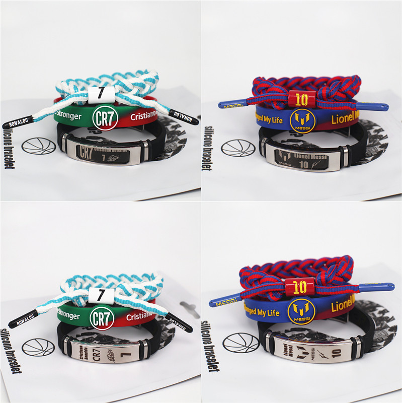Football Bracelet Stars Suit C Romésie Neymar treasured sport wristband Lesbian Couple Weave Rope Bracelet 