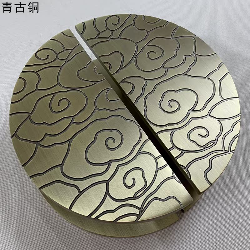 Glass door handle door Xiangyun bronze double door custom antique semicircular door custom wooden door handle