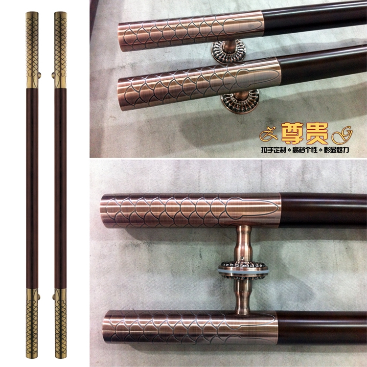 Solid wood handle Chinese antique handle Glass door handle Wooden door handle Stainless steel door handle Modern