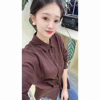 2025 shirt collection loose autumn and winter new bottoming pure cotton long-sleeved shirt for women (701-750)