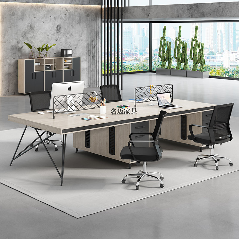 Brief Industrial Wind Company Office Single Double Four-person staff station Computer desk chair combination