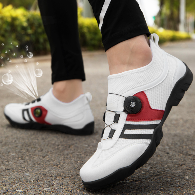 Autumn road bike riding shoes men and women lock-free leisure bicycle mesh surface breathable hard bottom mountain bike booster shoes
