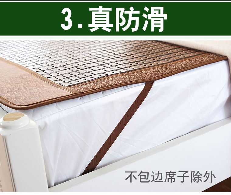 Yuzhu mùa hè mat gấp mahjong mat carbonized sinh viên duy nhất ký túc xá mat đôi tre mat 1.5 m 1.8 m giường