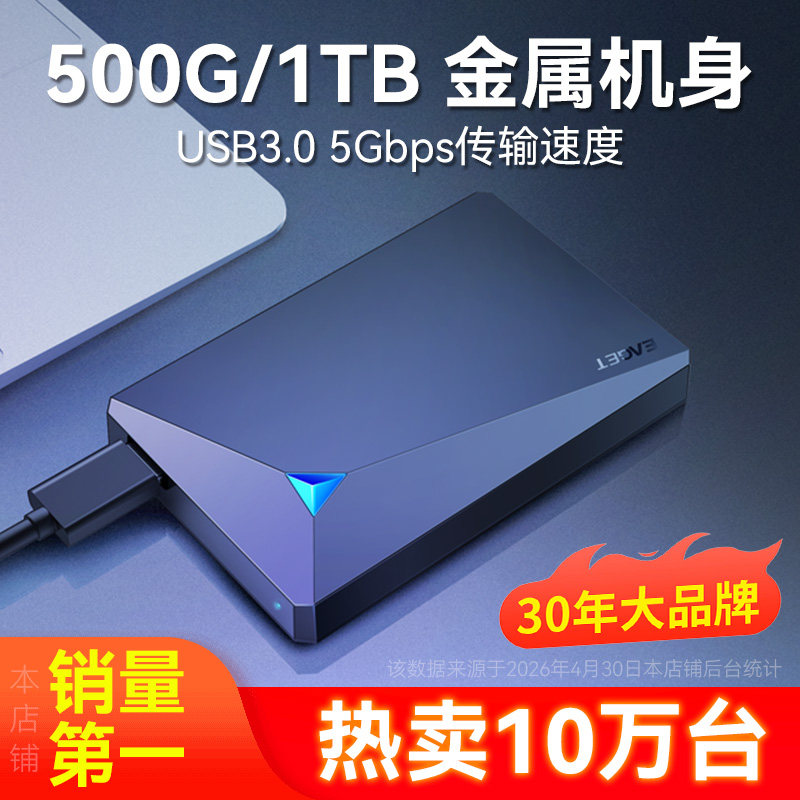 Eaget 1TB 外付けハードドライブ（ノートパソコンおよび携帯電話用）（メカニカル、非ソリッドステート、高速ゲーミング）500GB