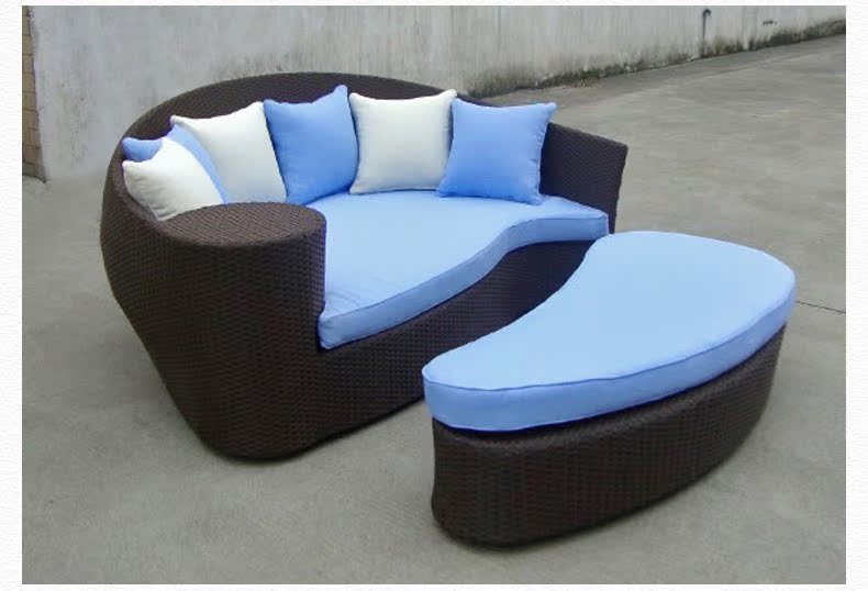 Teng hẻo lánh ngoài trời sofa giải trí mây ghế mây vườn ban công phong cách châu Âu sofa mây cong đồ gỗ custom-made - Ghế sô pha sofa giường gỗ thông minh