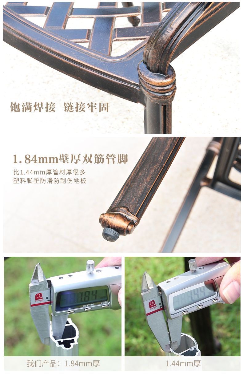 之 furniture Bàn ghế ngoài trời bằng nhôm đúc bàn ghế sắt nướng thịt ngoài trời ban công giải trí kết hợp sân ngoài trời bàn gỗ ngoài trời