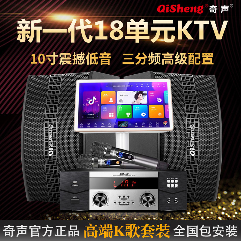 Qisheng K18 Home Ktv Audio Set 10inch Three-Way 18-Inch Unit Conference Living Room Tv Karaoke Machine Combination