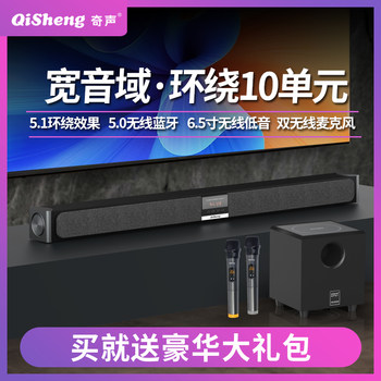 Qisheng Soundbar Speaker Karaoke Home Living Room Tv Projector Speaker Bluetooth Subwoofer Ktv Home Theater