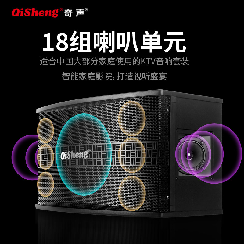 Qisheng K18 Home Ktv Audio Set 10inch Three-Way 18-Inch Unit Conference Living Room Tv Karaoke Machine Combination