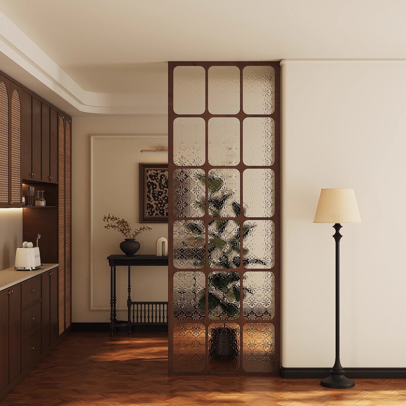 Solid Wood Entrance Foyer Vintage Begonia Flower Glass Partition Washbasin Dining Room Living Room Grid Screen Divider Solid Wood Entrance Foyer Vintage Begonia Flower Glass Partition Washbasin Dining Room Living Room Grid Screen Divider