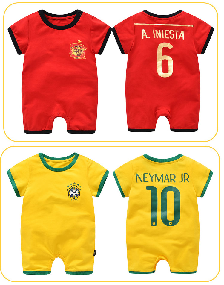 Argentina jersey bé phù hợp với bóng đá mùa hè 2018 World Cup nam bé áo bông bóng phù hợp với phù hợp với onesies bộ body mùa hè cho bé gái