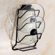 Black pot cover holder space aluminum belt water tray hanger multifunctional kitchen storage rack wall drain rack