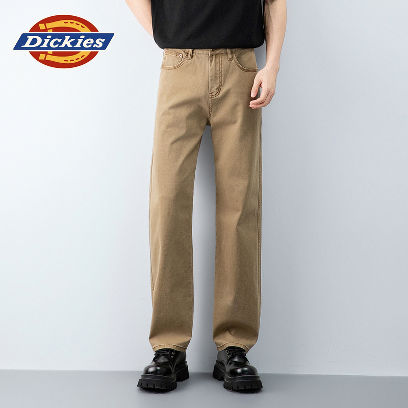 Dickies Khaki Jeans Men's Summer Thin Loose Retro Casual Straight Wide-Leg Pants
