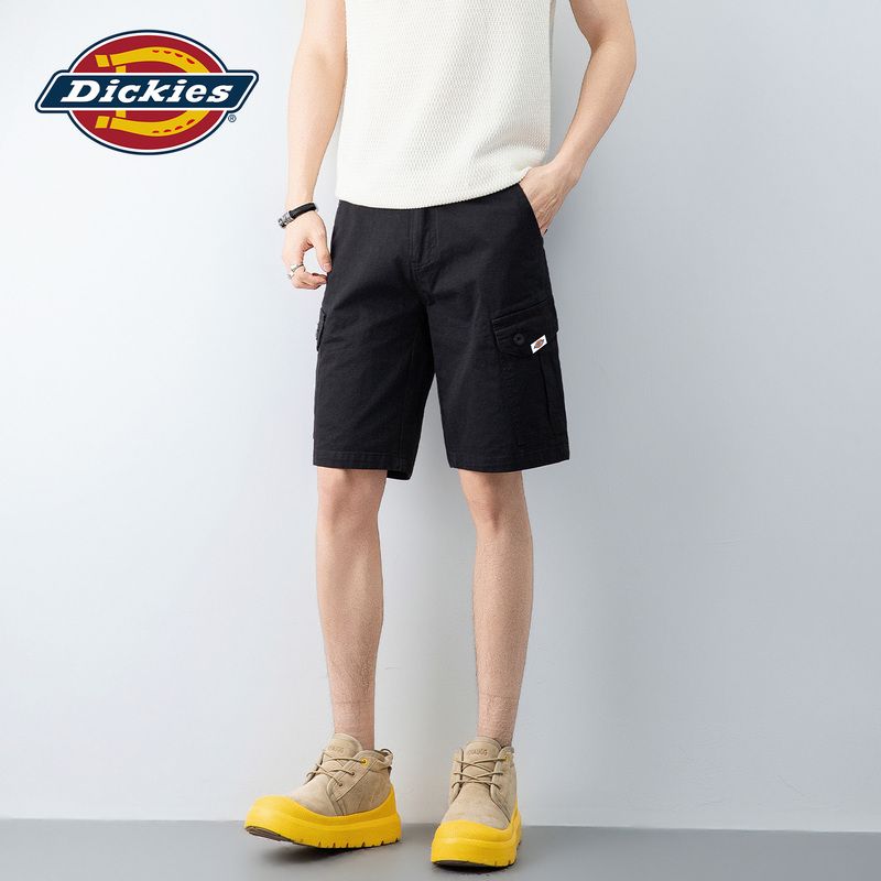 Dickies Black Pure Cotton Work Shorts for Men, New Summer Style, Loose Casual Versatile Five-Point Pants