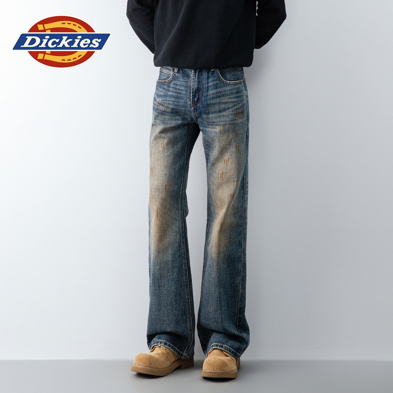Dickies American Retro Washed Flared Jeans for Men 2026 New Style Loose Slimming Wide-Leg Pants Dickies American Retro Washed Flared Jeans for Men 2026 New Style Loose Slimming Wide-Leg Pants