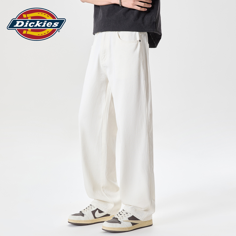 Dickies Summer Thin White Tencel Jeans Men's 2026 New Straight Loose Wide-Leg Long Pants