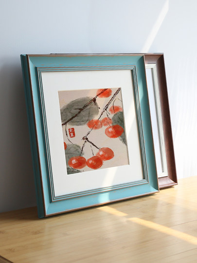 Square Framed Border European-Style Brown Wall-Mounted Picture Frame 14 Inches 35 cm 30cm50 Outer Frame Decorative Picture Frame 38