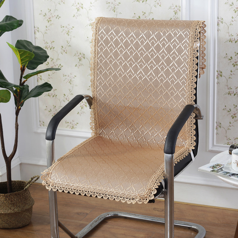 Summer ice silk mat rattan mat one-piece chair cushion office student computer chair back cushion one-piece cushion custom-made