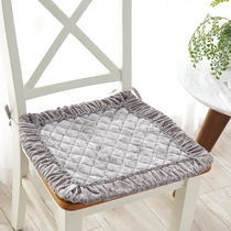 Four seasons thickened non-slip belt strap plush chair pad Winter Internet cafe seat pad washable stool chair pad Ass pad