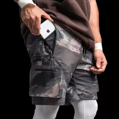 Muscle Men's Brothers Men's Casual Running Sweatpants Men's Five-point Fitness Training Pants Men's Quick Dry Camouflage Shorts