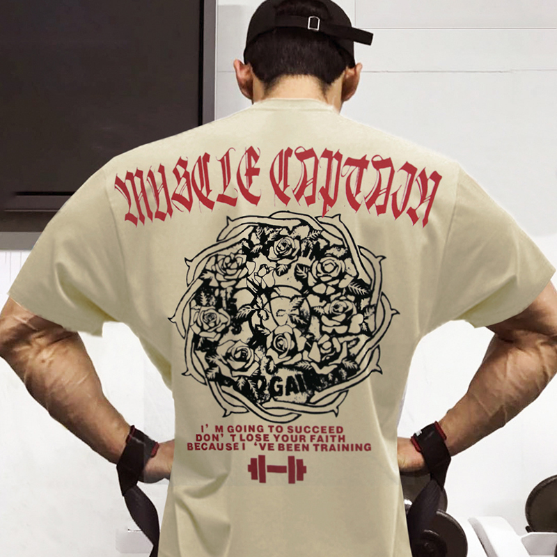 Muscle Shirt Brothers Summer Running Sports Loose T-shirt Man Sweatshirt Fitness Training Short Sleeve Men T-Shirt Pure Cotton Blouse