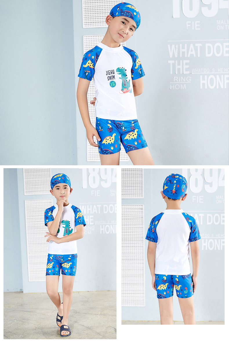 Đồ bơi cho bé trai Đồ bơi bé trai Trẻ nhỏ Lớn Phim hoạt hình dễ thương Boxer Bé Chia áo tắm Bộ mũ bơi - Bộ đồ bơi của Kid đồ bơi nàng tiên cá cho bé