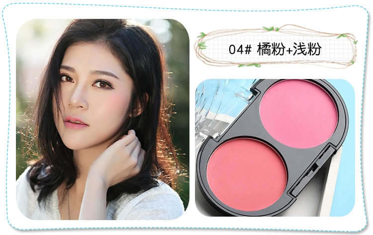 Hai màu nude trang điểm blush rouge sửa đổi mặt có độ bóng cao công suất sửa chữa hồng orange bright skin set trang điểm bột bền ...