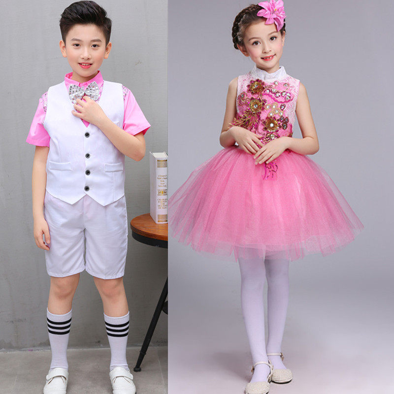 61 new children's costumes princess skirt chorus pink toddler recitation dance costume tutu skirt performance costume