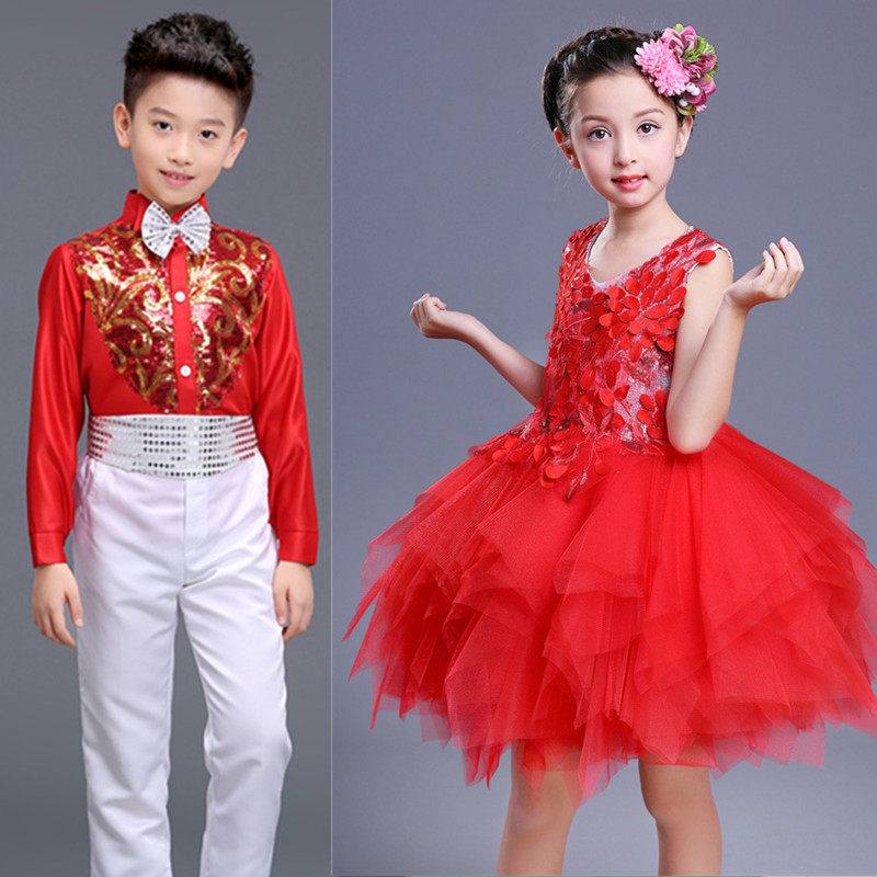 New Children's Day performance dress toddler dance girl princess fluffy gauze skirt host chorus performance costume