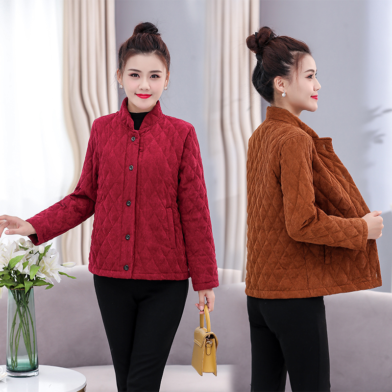 Corduroy Cotton Jacket for Women, Short Style, Early Winter New Korean Version, Loose Fit, Padded Corduroy Short Coat, Lightweight Cotton Padded Jacket