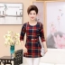 Áo thun trung thu xuân hè dài tay cho mẹ thời trang cổ tròn áo kiểu nữ tuổi 50 Phụ nữ cao cấp