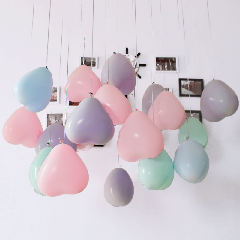 Macaron Love Shaped Balloon Valentine's Day Report White Romantic Room Arrangement Wedding Gift Room Decoration cloth items