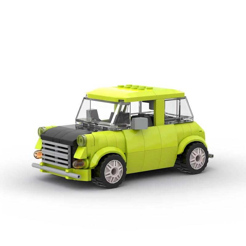 Domestic Moc Building Block Toys Mr. Bean Mini Car Creative Assembly Model Animated Car Decoration