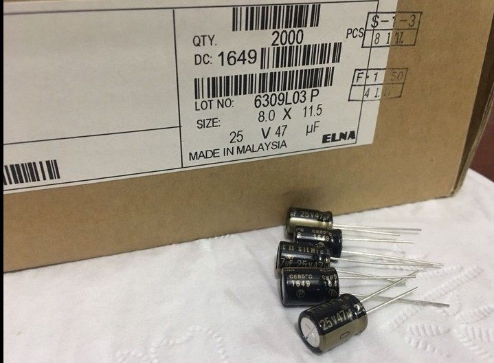 100 only = RMB100  ELNA YiNa 47UF 25V SIMIMIC II Audio Fever electrolytic capacitor copper feet