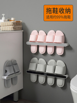 Bathroom trailer rack home toilet non-perforated wall-mounted storage rack toilet wall slippers drain rack