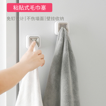 Sticked towel adhesive hook non-perforated non-marking hook Japanese creative towel rack kitchen cloth rack