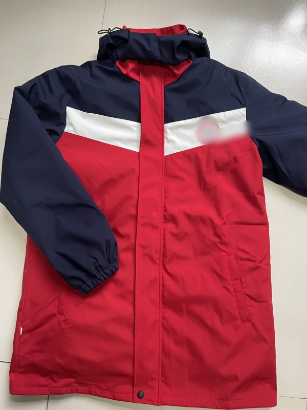 Jianshui Ruanze Student Uniform Integrated Cotton Jacket, Detachable Three-Way Cotton Jacket, Bright Red with Blue Accents