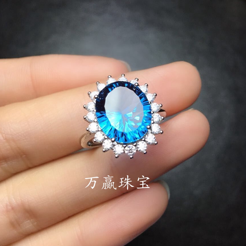 S925 sterling bạc nhẫn nhẫn trống rỗng hỗ trợ 4 * 6-5 * 7-6 * 8-7 * 9-8 * 10-9 * 11 đến 14 * 19mm zirconium lớn nhẫn vàng nam