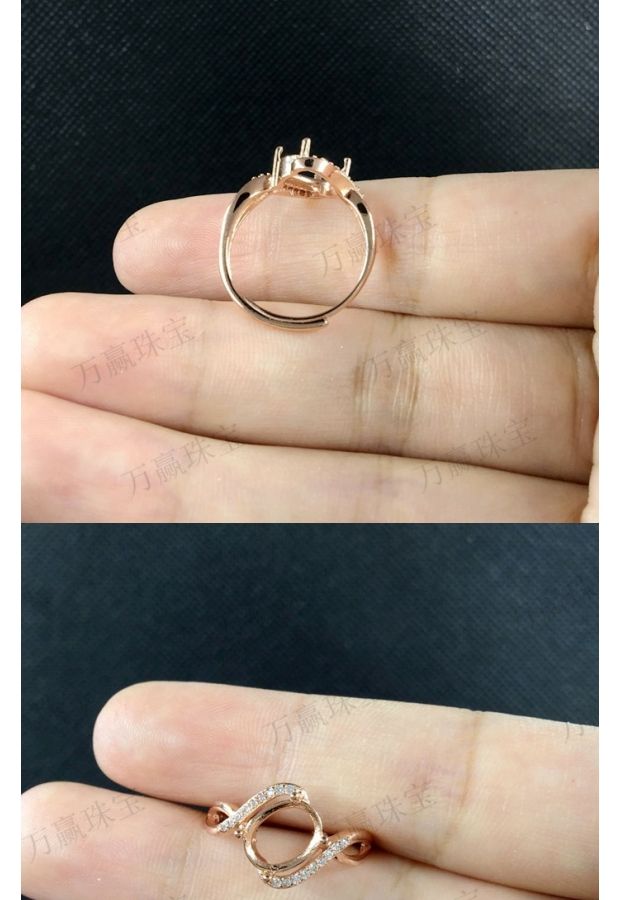 S925 sterling bạc nhẫn trống hỗ trợ hình elip 4x6mm5x7mm6x8mm7x9mm8x10mm ngọc bích jasper dát nhẫn pandora