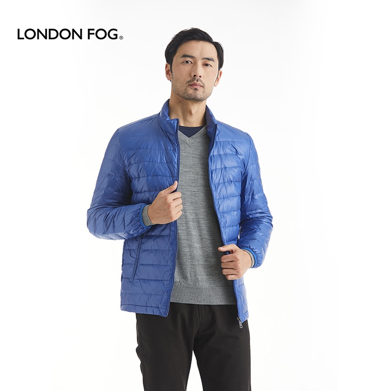 London Fog Men's down Jacket with Stand Collar, Lightweight, Short Style, Water-Repellent, White Duck Down, Autumn and Winter Model Lw17Wj805
