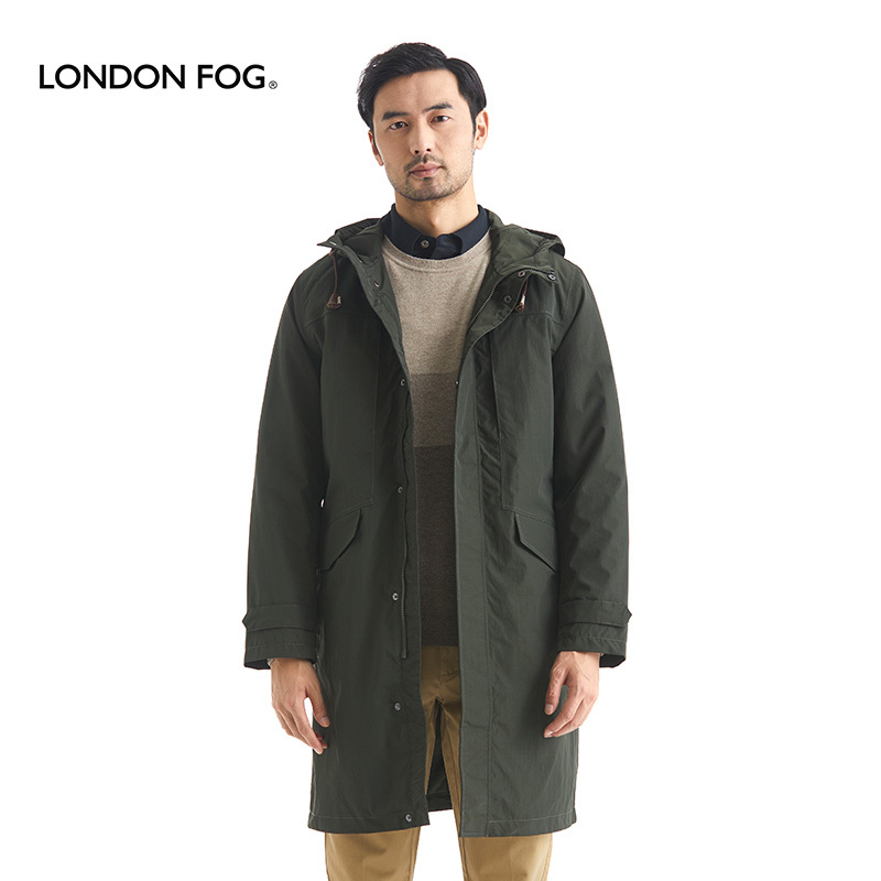 London Fog Men's Autumn and Winter down Jacket with Hood and Removable down Lining, Mid-Length Warm Coat Lw18Wy205M