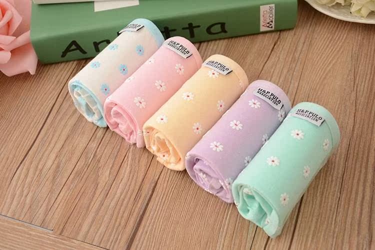 Phim hoạt hình hộp quà tặng đồ lót bằng vải bông nữ đồ lót giữa eo đại học chạy bộ hộp trường trung học nữ phong cách quần lót thể thao
