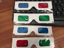 Paper red blue 3D glasses red red blue blue-green green paper glasses 3D stereo glasses decoding glasses