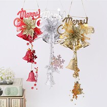 Christmas decorations Golden Red Merry Christmas Bells Christmas Tree Pendings Wall Hanging Doorless
