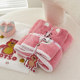 ຊຸດຂອງຂັວນສອງສິ້ນ Disney/Disney coral velvet velvet set Strawberry Bear ຜ້າເຊັດອາບນ້ຳເດັກນ້ອຍດູດຊຶມໄດ້ສອງຊຸດ