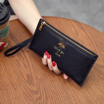 Korean version of long womens wallet leather multifunctional wallet head layer cowhide simple zipper bag wallet ultra-thin