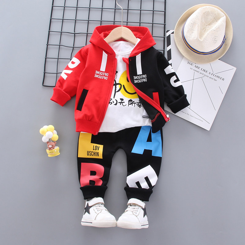 Male Baby Autumn Clothing Suit Foreign Pie 0-1 1 3-4 Year Old Handsome Clothes Baby Boy Jacket Small Boy Three Sets