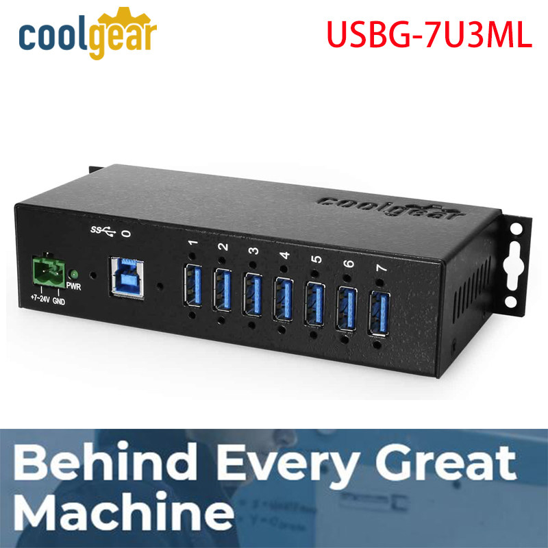 Coolgear USBG-7U3ML USB3 1 GEN1 7 mouth industrial-grade metal Hub anti-350W surges 